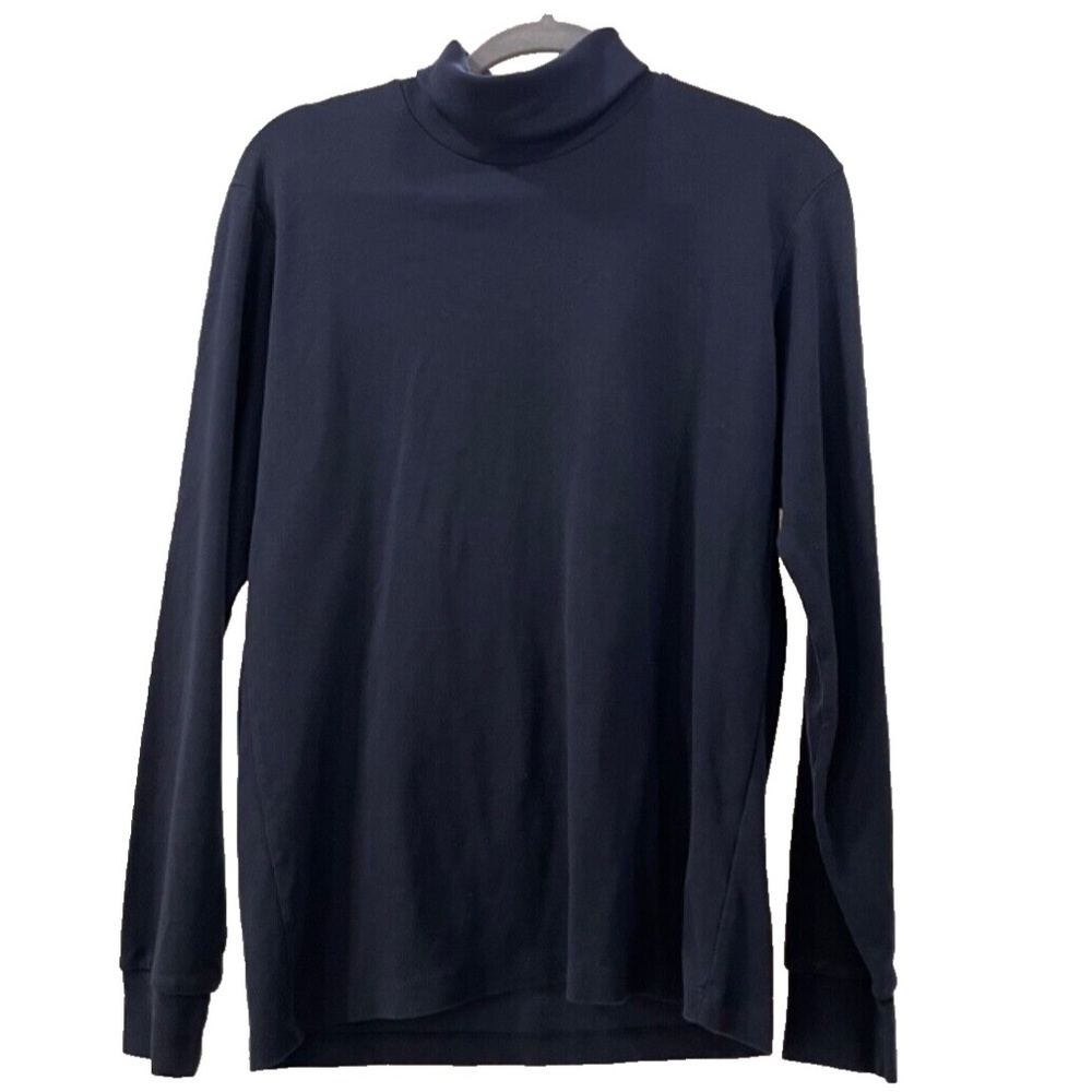 Uniqlo Soft Touch Men's 100% Cotton Turtleneck; Black; Long Sleeve Size M